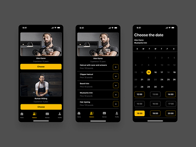 Barbershop App Sharkman app appdesign branding design mobile typography ui ux