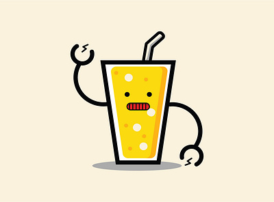 Robot Orange Juice Icon branding cartoon character graphic design icon illustration logo modernicon vec vector