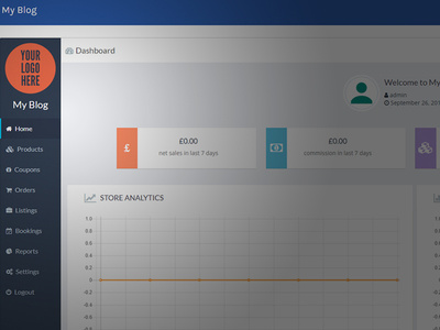 Dashboard UI Design for WordPress Front Manager