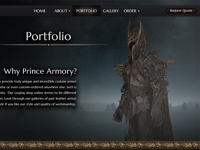 Armory Website UI Prototype - Portfolio