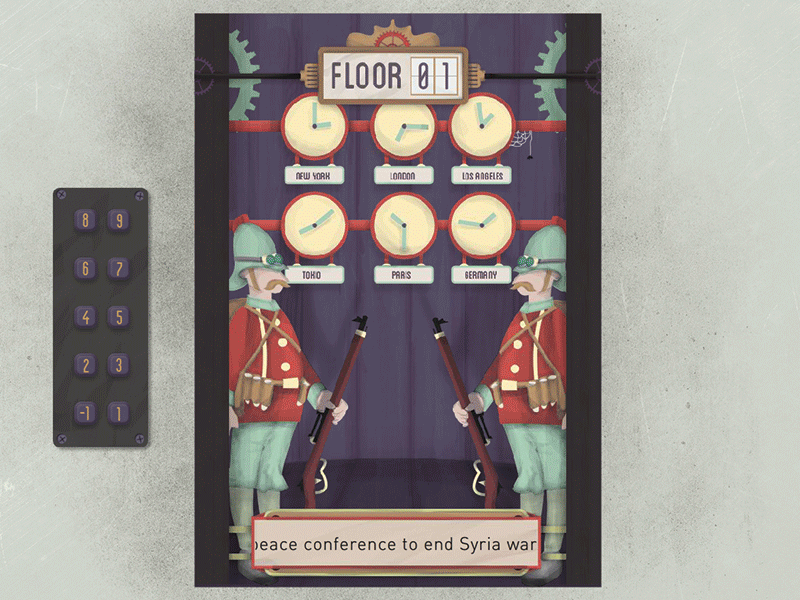 The Elevator clock clocktower elevator gear screensaver steampunk time ui