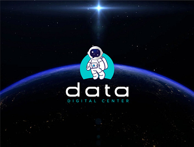 Cosmonaut logo for data branding graphic design logo