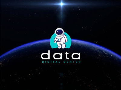 Cosmonaut logo for data branding graphic design logo