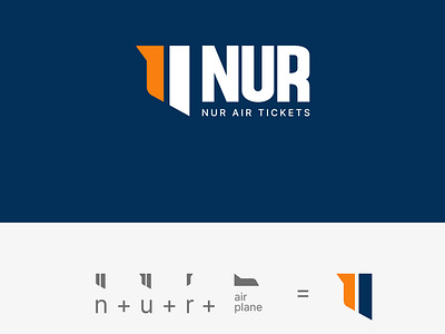 N, U, R letters and Air plane logo