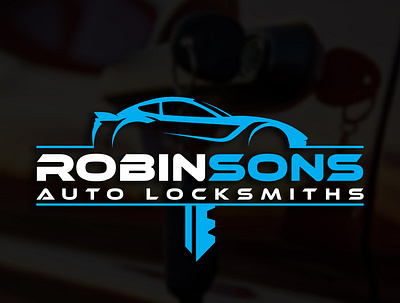 Robinsons Auto Locksmiths Logo Design branding car design garage illustration locksmith logo logo design vector