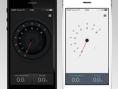 Black or White? flat gauge iphone realistic rpm