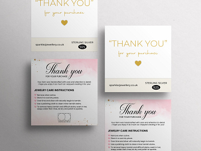 Jewelry Care Instructions Card
