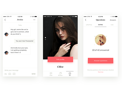 Zoe - Lesbian Dating App Preview [iOS] by Josef Sauer for STRV on Dribbble