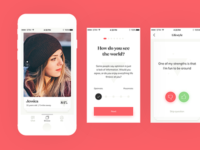 Zoe - Lesbian Dating App Preview [iOS] cards dating ios lesbian minimal orange swipe