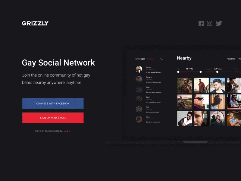 Grizzly – Website dark dating minimal website