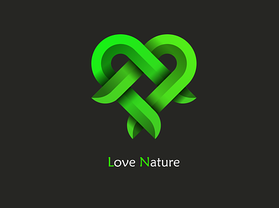 Love Nature Green Leaves Illustration Concept graphic design graphics green green leaves logo leaf logo love nature tree vector
