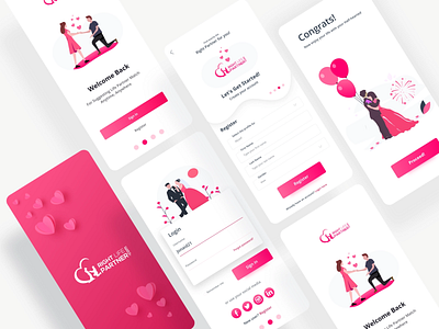 Matrimony App Login UI Concept app branding design graphic design icon illustration logo ui ux