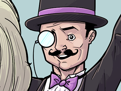 Fancy man bow tie digital fancy man illustration inks monocle moustache mustachio