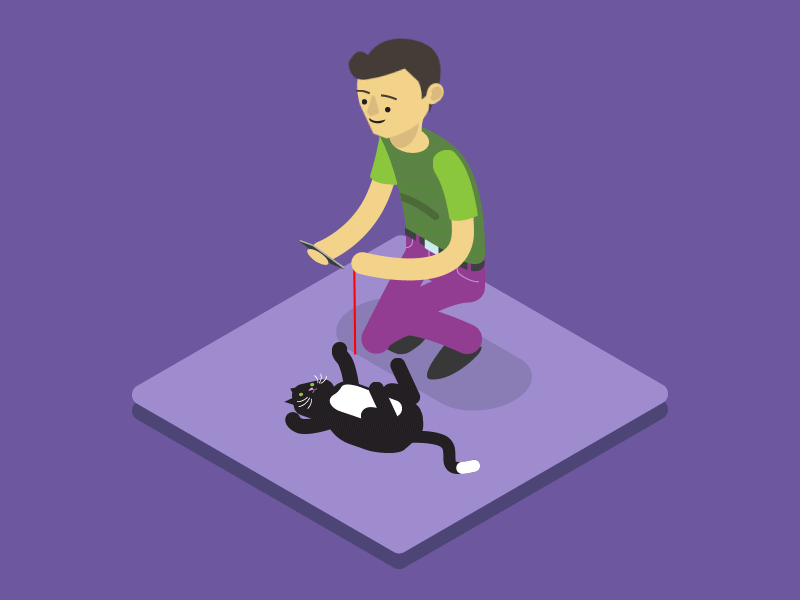 Cat Playing cat gif illustration playing vector waaffle
