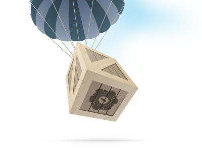 Special Delivery crate illustration parachute