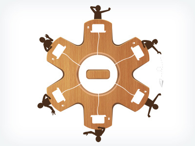 Collaboration Table collaboration icon illustration teamwork wood