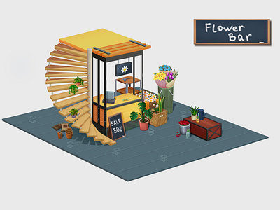 loft style flower bar