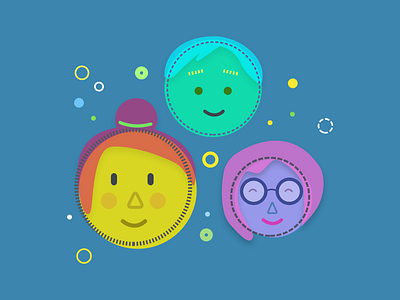 Gang of Friends characters design icons illustration shapes