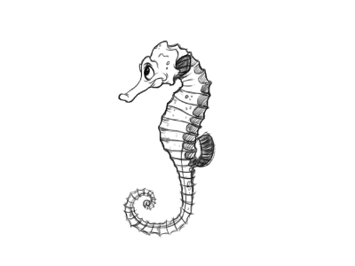 Seahorse by @andytoonz studios character design concept cute drawing sea sketch sketchbook