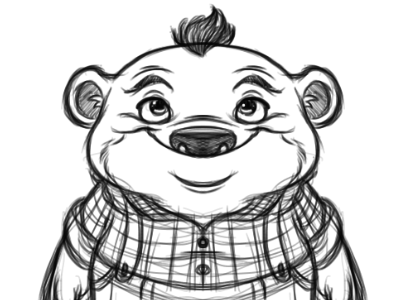 Cute Bear Sketch animal bear cartoon character design cute illustration kids sketch