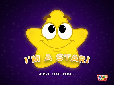 I'm a star! Toonz Club cartoon character creative logo