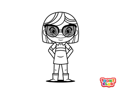 Girl By Toonz Club cartoon character design girl illustration illustrator mascot