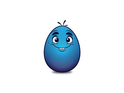 Eggy Blue Cartoon cartoon character design happy