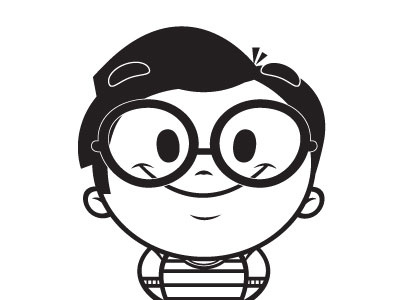 AndyToonz Character black white cartoon character concept cute glasses happy illustration illustrator kid smile vector