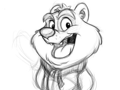 Bear AndyToonz bear character design design pencil sketch