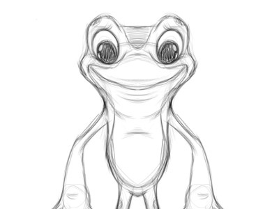 Frog Concept andytoonz cartoon character design design pencil sketch