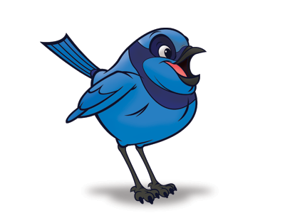 Blue Bird andytoonz animals bird character design illustration illustrator vector