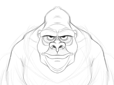 Gorilla By AndyToonz andytoonz animal animation art cartoon character character design illustration pencil sketch sketchbook pro