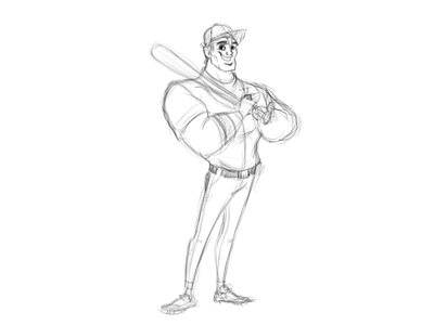 Baseball Player By AndyToonz andytoonz animation art character character design illustration pencil sketch sketchbook pro