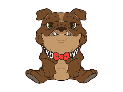 Bulldog By AndyToonz animal animals cartoon character design colored concept cute dog vector