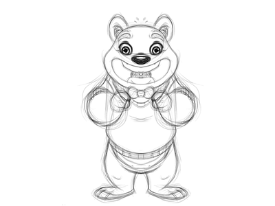 Bear By AndyToonz andytoonz animal bear cartoon character design cute drawing pencil sketch sketchbook pro