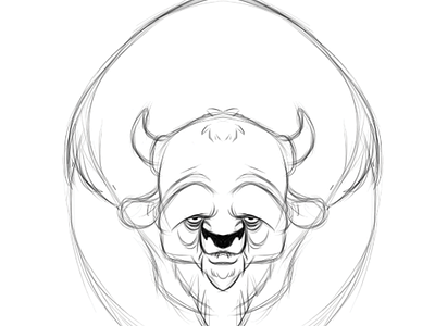 Buffalo By AndyToonz andytoonz cartoon character design drawing pencil sketch sketchbook pro