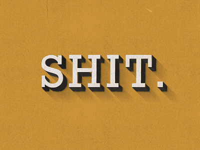 SHIT. 3d graphic design orange poster print shadow shit type typography