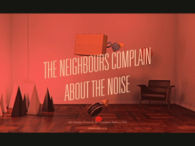 The Neighbours Complain About the Noise 3d animated animation gif moderism modernist motion graphics retro