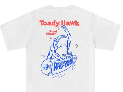 Toady Hawk Pond Skater animal apparel brand clothing clothing brand cute design drawing font frog hawk logo print skater t shirt toad toady tony tshirt type