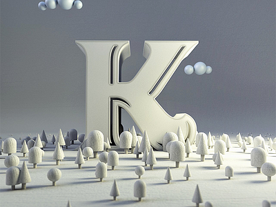 [K] 36 Days of Type 36daysoftype 3d 4d c4d cartoon cgi cinema forest k letter render type