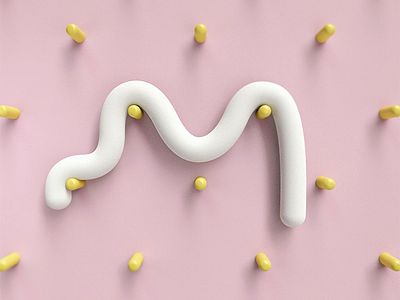 [M] 36 Days of Type 36daysoftype 3d 4d c4d cgi cinema letter m minimal render softbody type