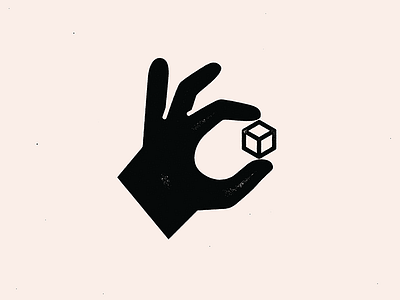 Logo 3d branding cartoon cube hand icon identity illustration logo mark
