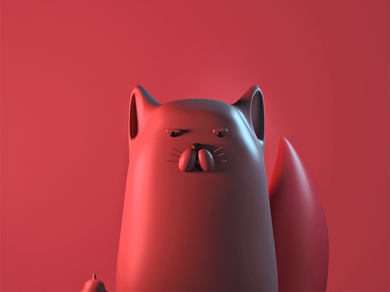 Wrath Cat 3d 4d animation c4d character cinema design gif loop