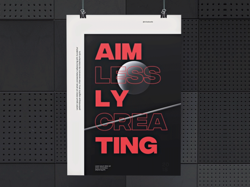 Aimlessly Creating 3d animated c4d design gif graphic loop poster