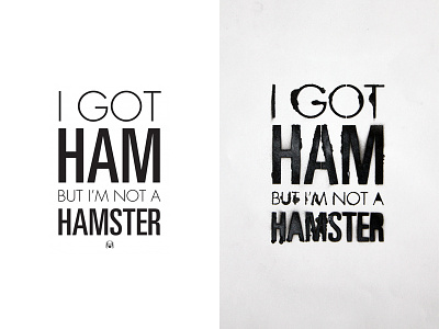 I Got Ham...But I'm Not a Hamster bailey bill bill bailey funny gill sans ink joke killers paint poster quote sans soul spray paint stencil type typography