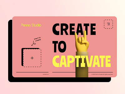 Penn Studio website design desktop hand illustration modern retro pink retro ui web website yellow