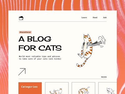 A Blog For Cats blog cats design desktop illustration retro ui web website