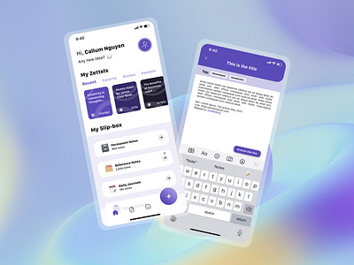Zettelkasten Method App app capture capture idea creativity design idea knowledge mobile mobile app note quick capture quick note slip box smart note ui vault zettelkasten