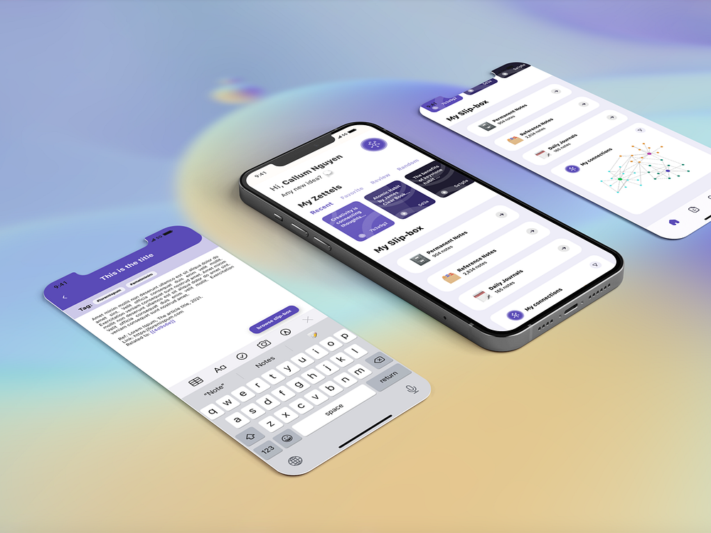 Zettelkasten Method App by Callum on Dribbble