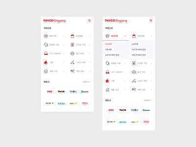 PAYCO Shopping Category app design graphic ui
